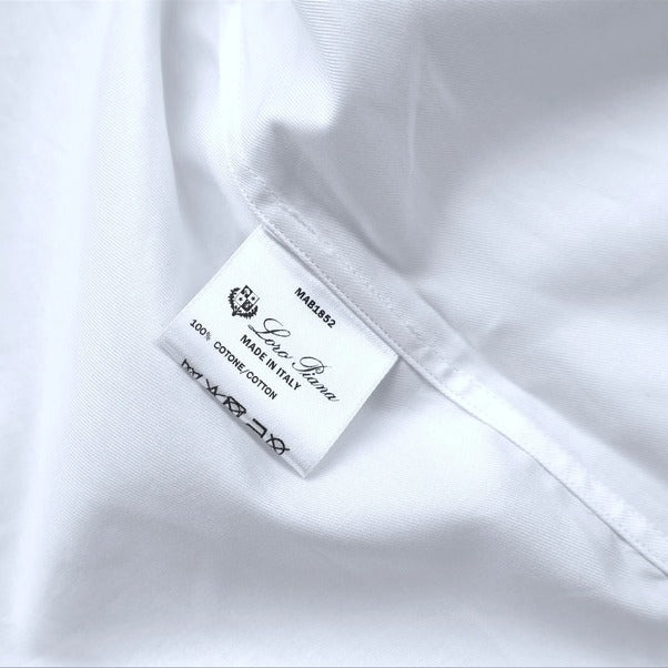Loro Piana White Classic Cotton Shirt – pre-owned luxury menswear at Sanpetuna