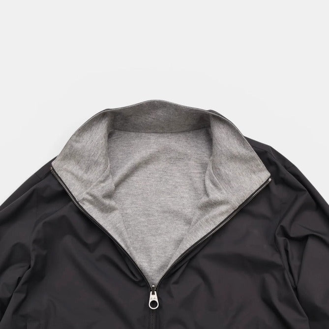 Loro Piana Black/Grey Windmate Cashmere Reversible Bomber – pre-owned luxury menswear at Sanpetuna