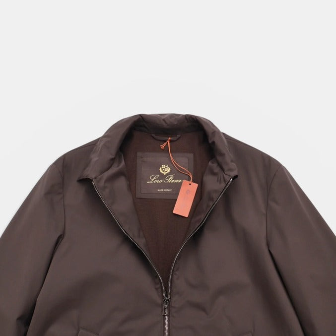Loro Piana Brown Windwish Virgin Wool Harrington Jacket – pre-owned luxury menswear at Sanpetuna