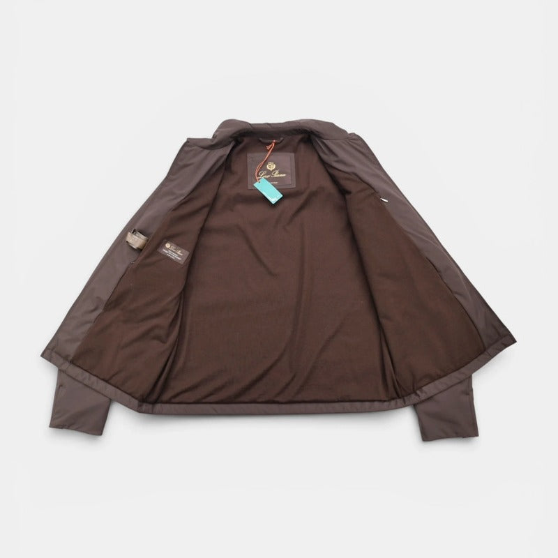 Loro Piana Brown Windwish Virgin Wool Harrington Jacket – pre-owned luxury menswear at Sanpetuna