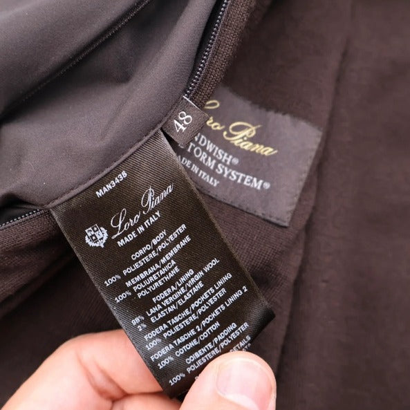 Loro Piana Brown Windwish Virgin Wool Harrington Jacket – pre-owned luxury menswear at Sanpetuna