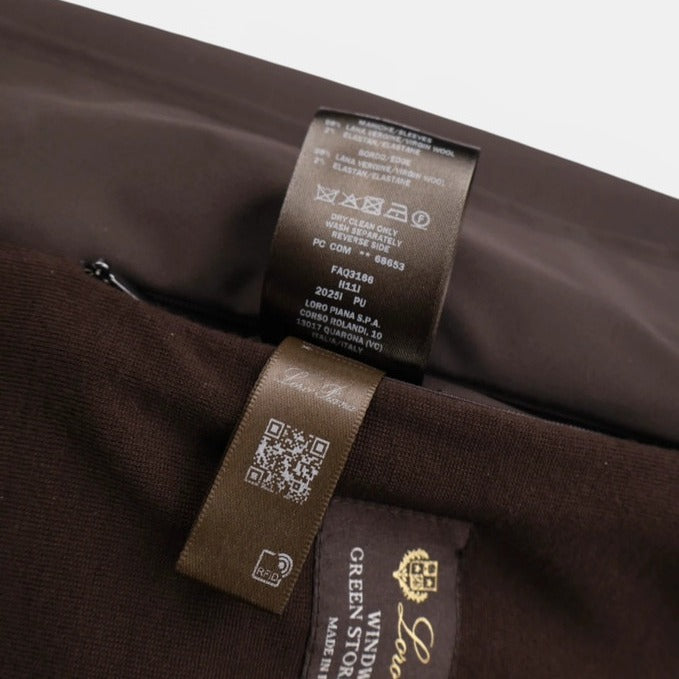 Loro Piana Brown Windwish Virgin Wool Harrington Jacket – pre-owned luxury menswear at Sanpetuna