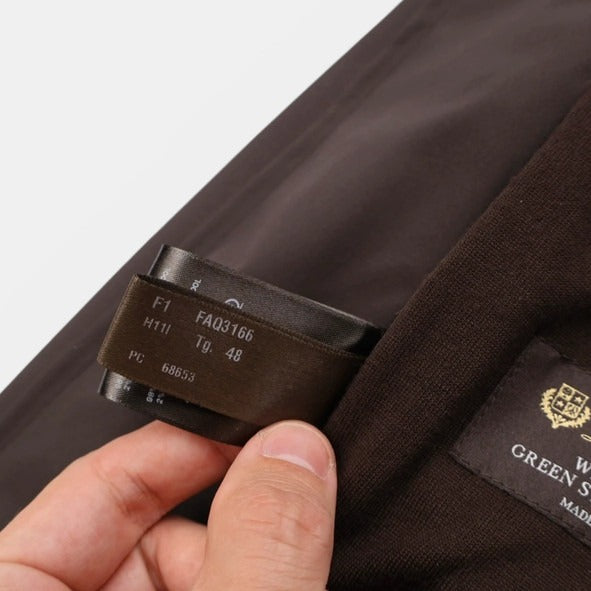 Loro Piana Brown Windwish Virgin Wool Harrington Jacket – pre-owned luxury menswear at Sanpetuna