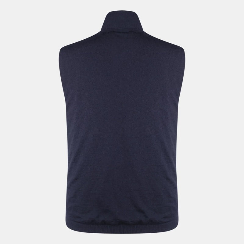 Loro Piana Navy Storm System Wool Wind Vest – pre-owned luxury menswear at Sanpetuna