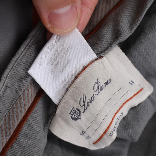 Loro Piana Grey Classic Cotton Chino – pre-owned luxury menswear at Sanpetuna