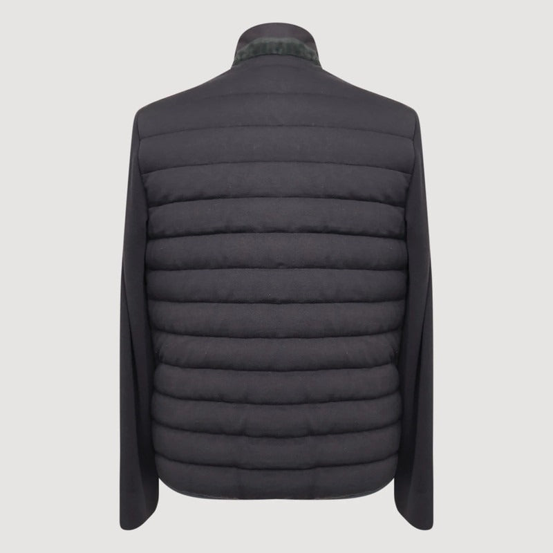Loro Piana Black Conniston Gift of Kings Wool Quilted Bomber – pre-owned luxury menswear at Sanpetuna