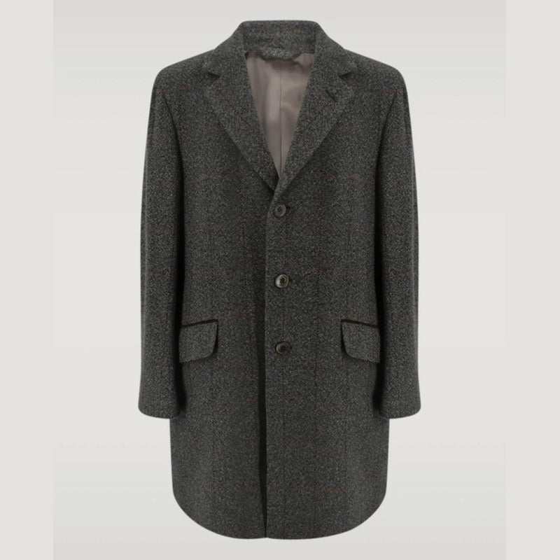 Loro Piana Grey Tailored Cashmere Coat – pre-owned luxury menswear at Sanpetuna