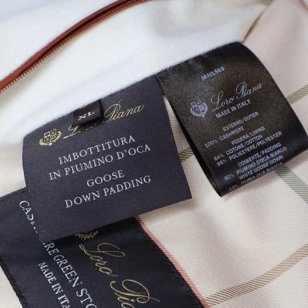 Loro Piana White Fillmore Cashmere Down Vest – pre-owned luxury menswear at Sanpetuna