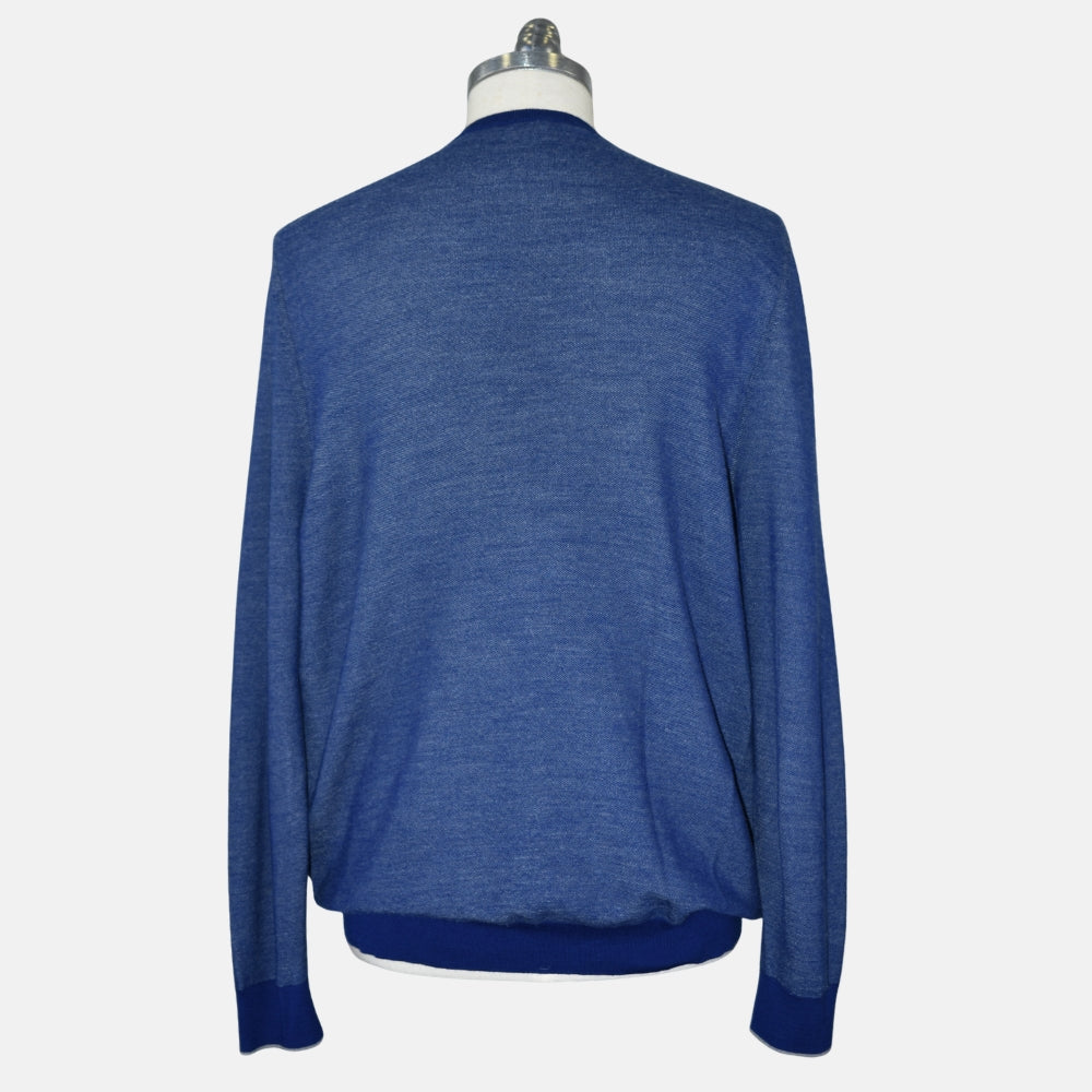Electric Blue Melange Wool/Cashmere Sweater (EU 56)
