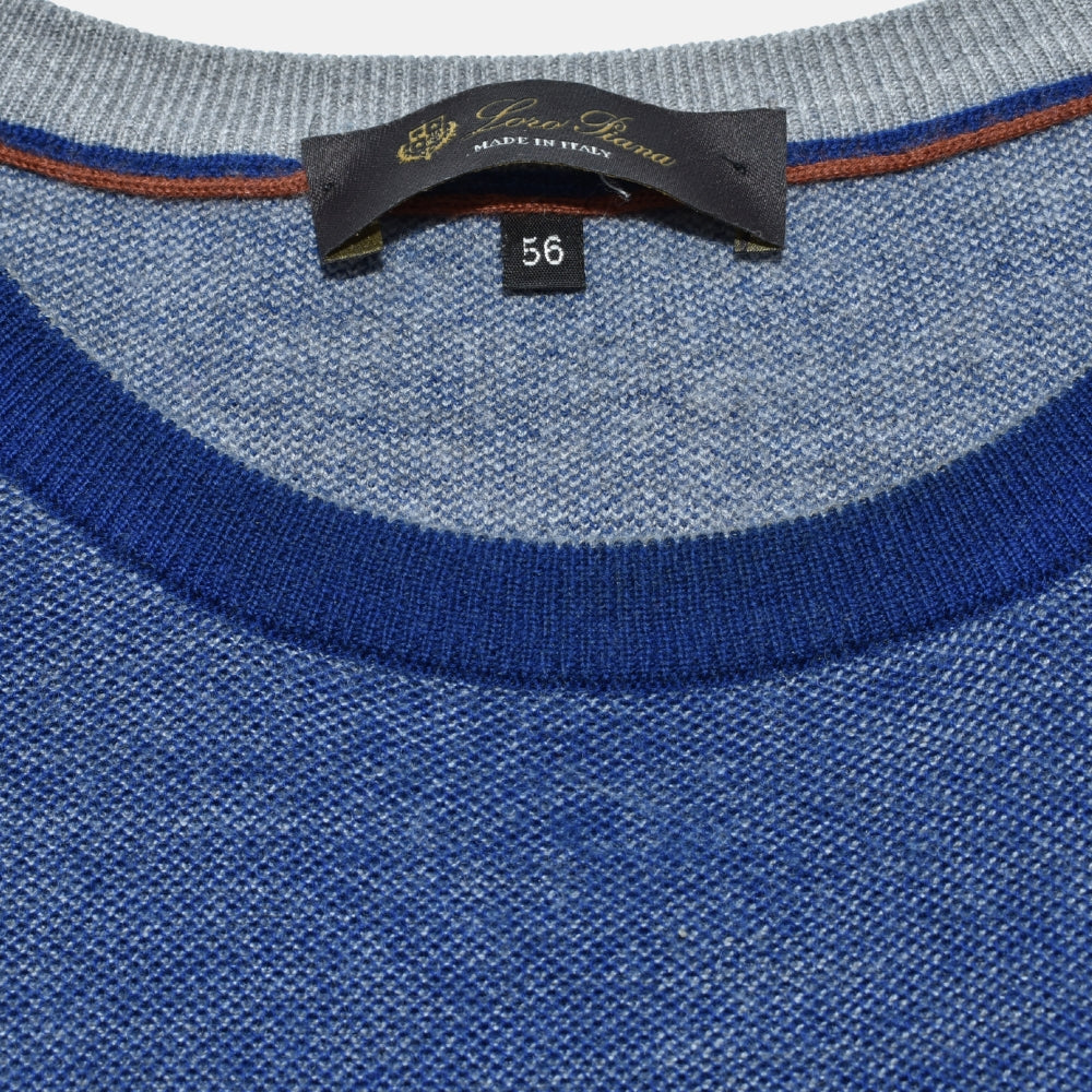 Electric Blue Melange Wool/Cashmere Sweater (EU 56)