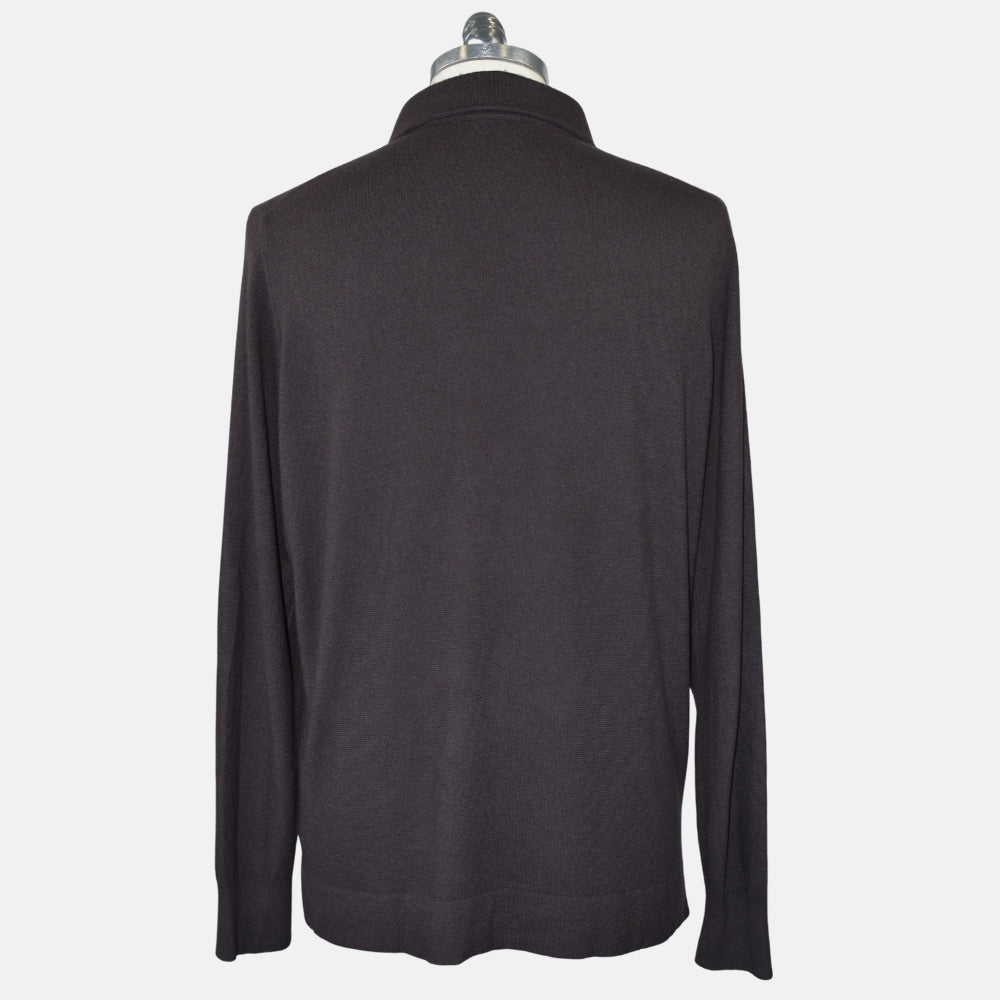 Dark Brown Baby Cashmere Longsleeve Polo (EU 56)