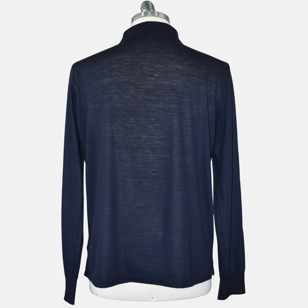 Navy Cashmere Longsleeve Polo (XL)