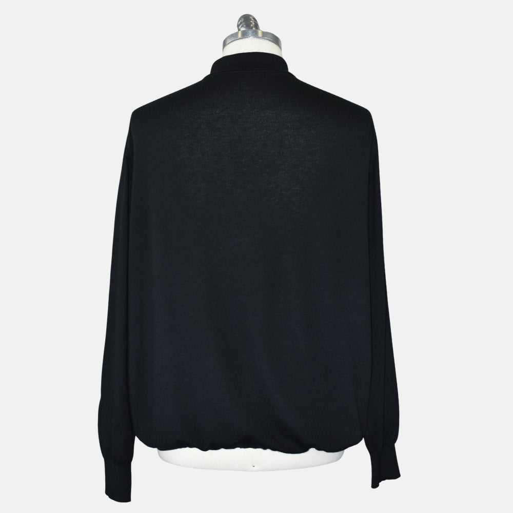Black Cashmere Longsleeve Polo (EU 58)