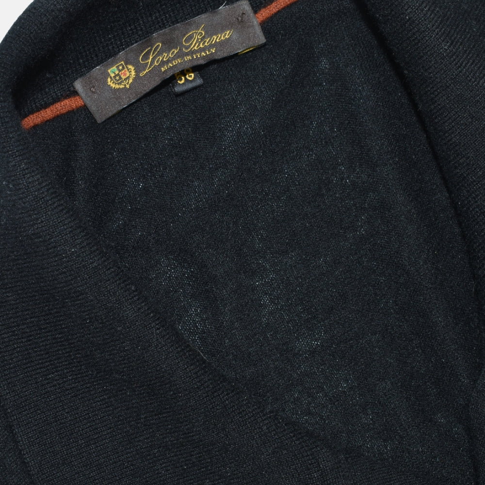 Black Cashmere Longsleeve Polo (EU 58)