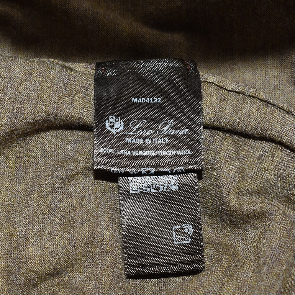 Taupe Melange Virgin Wool Longsleeve Polo (EU 48)