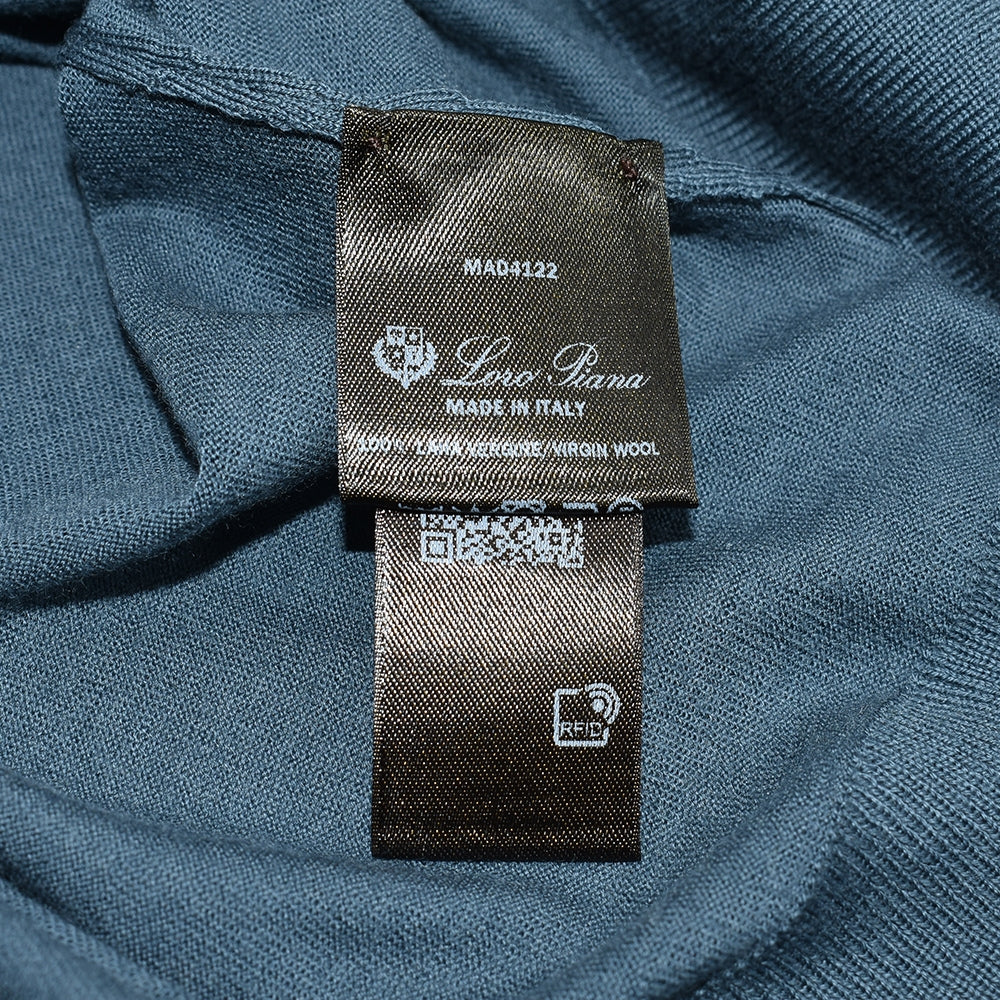 Petrol Virgin Wool Longsleeve Polo (EU 48)
