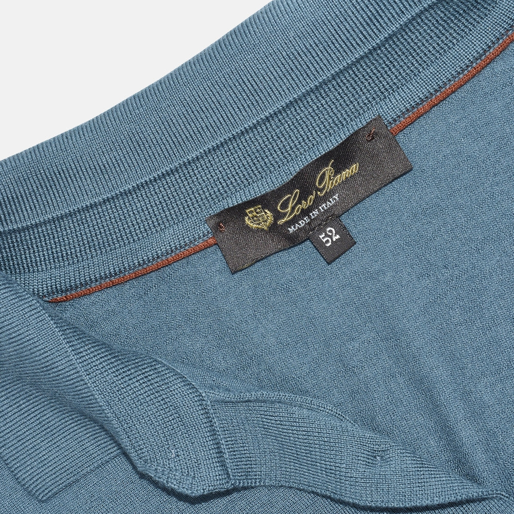 Petrol Virgin Wool Longsleeve Polo (EU 52)