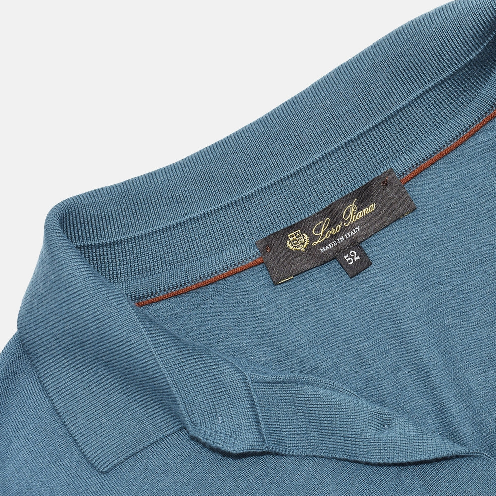 Petrol Virgin Wool Longsleeve Polo (EU 52)