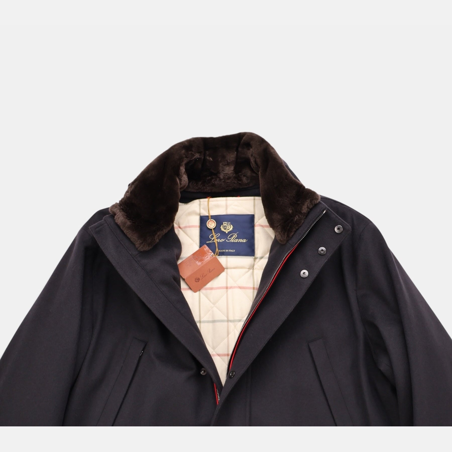 Loro Piana Cashmere Castorino Icer Coat Caviar