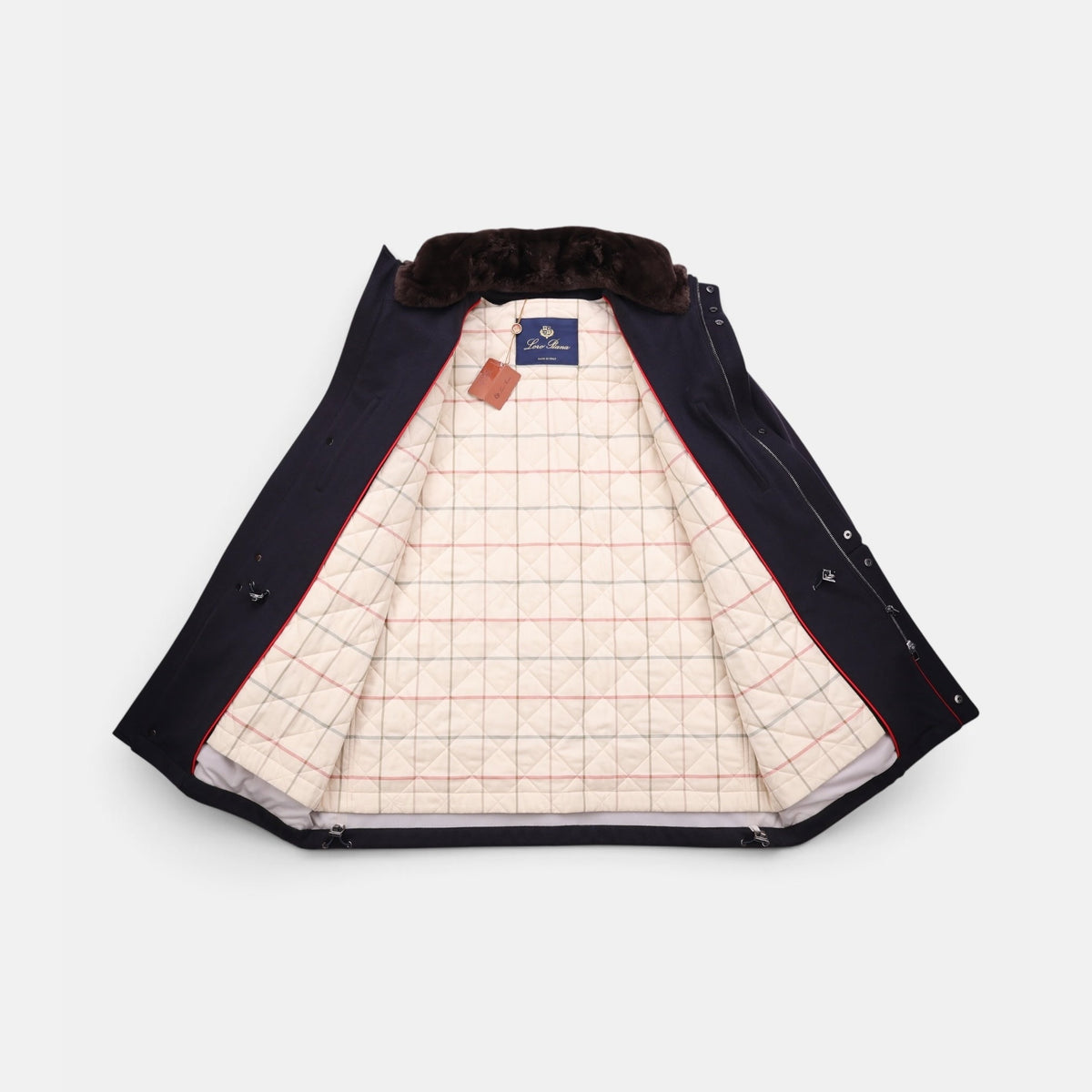 Loro Piana Cashmere Castorino Icer Coat Caviar (L)