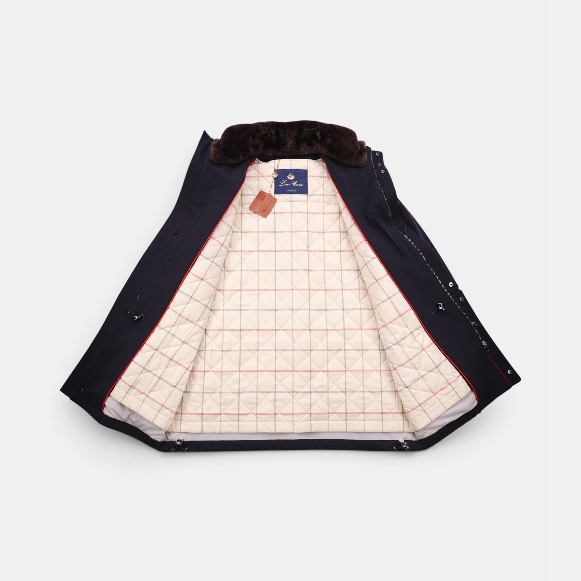 Loro Piana Cashmere Castorino Icer Coat Caviar