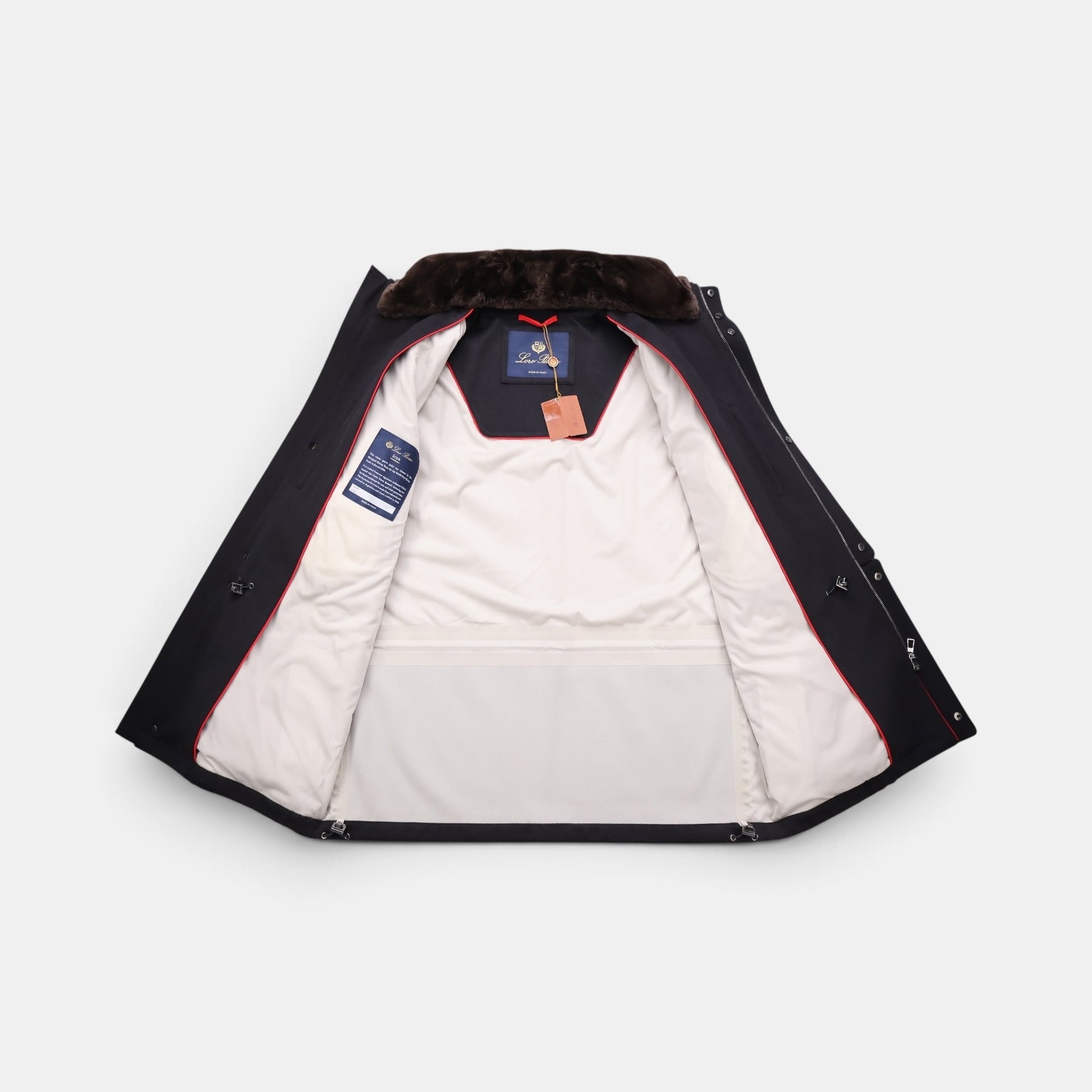 Loro Piana Cashmere Castorino Icer Coat Caviar