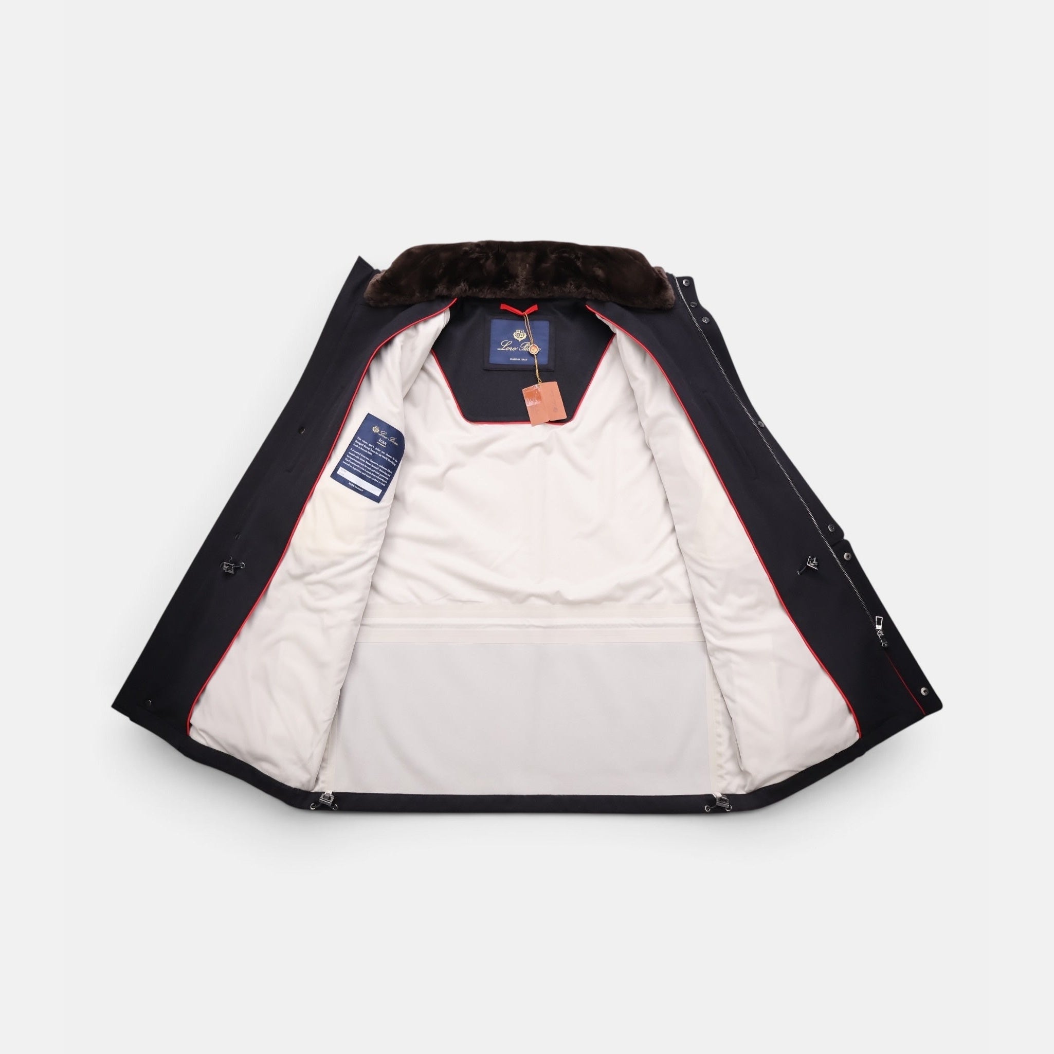 Loro Piana Cashmere Castorino Icer Coat Caviar
