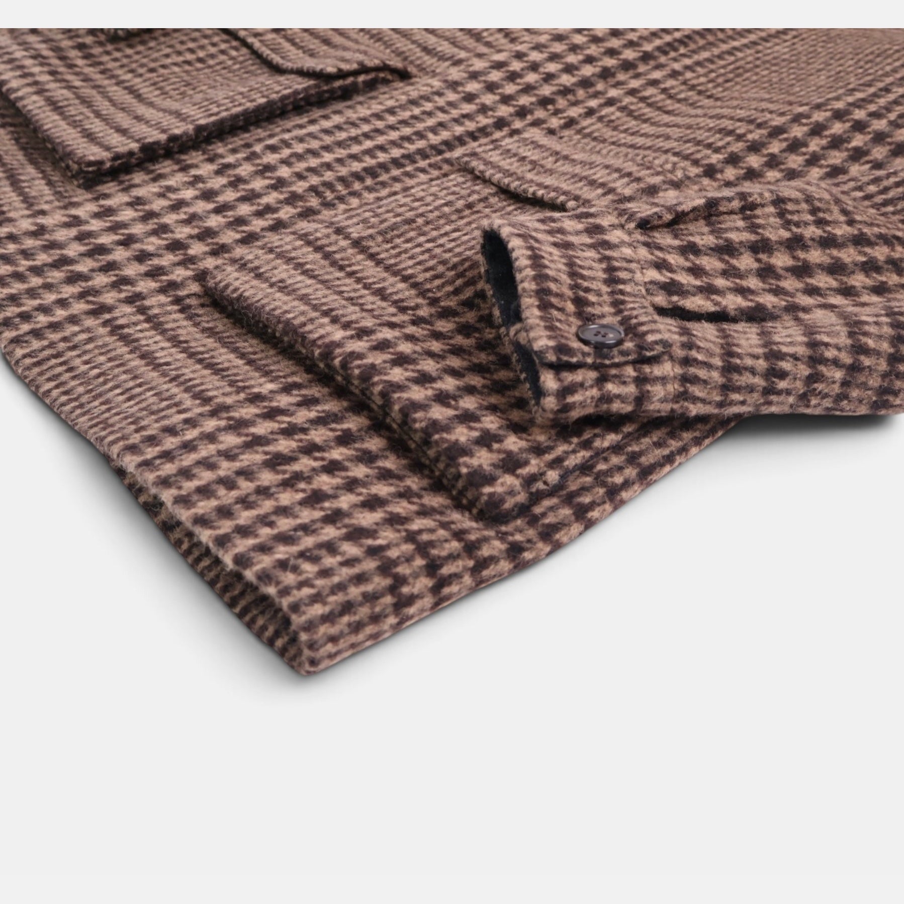 Loro Piana Alpaca Houndstooth Overcoat Brown