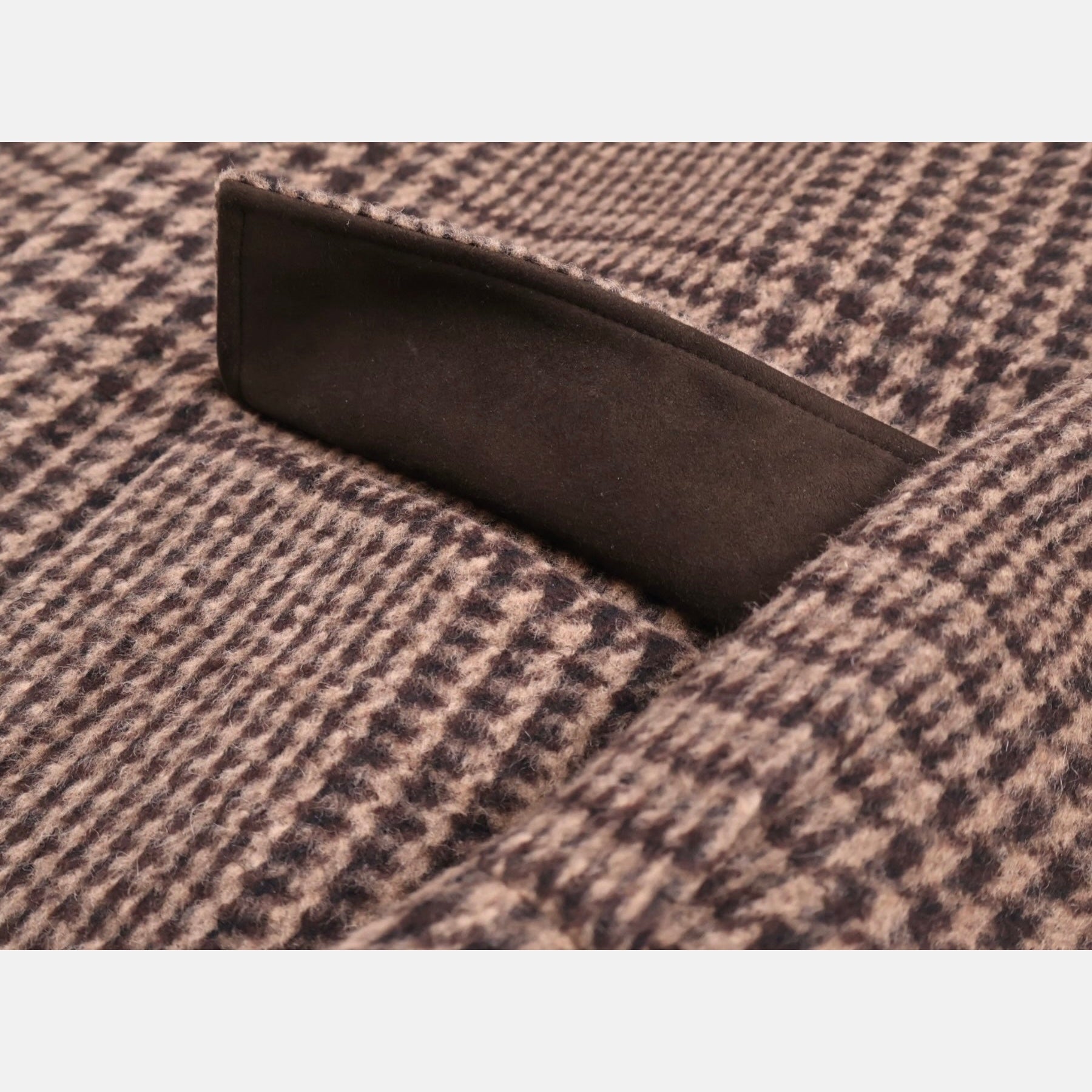Loro Piana Alpaca Houndstooth Overcoat Brown