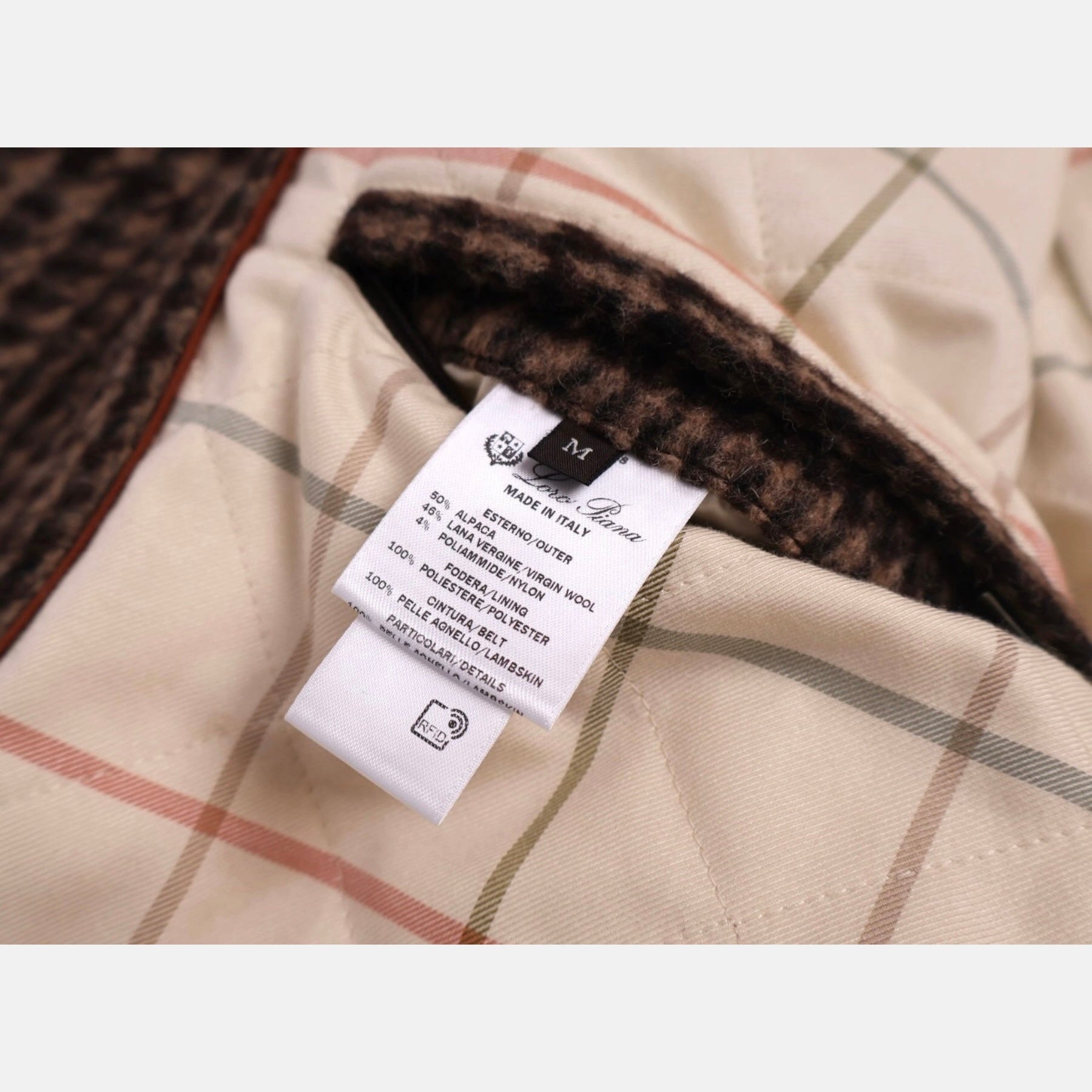 Loro Piana Alpaca Houndstooth Overcoat Brown