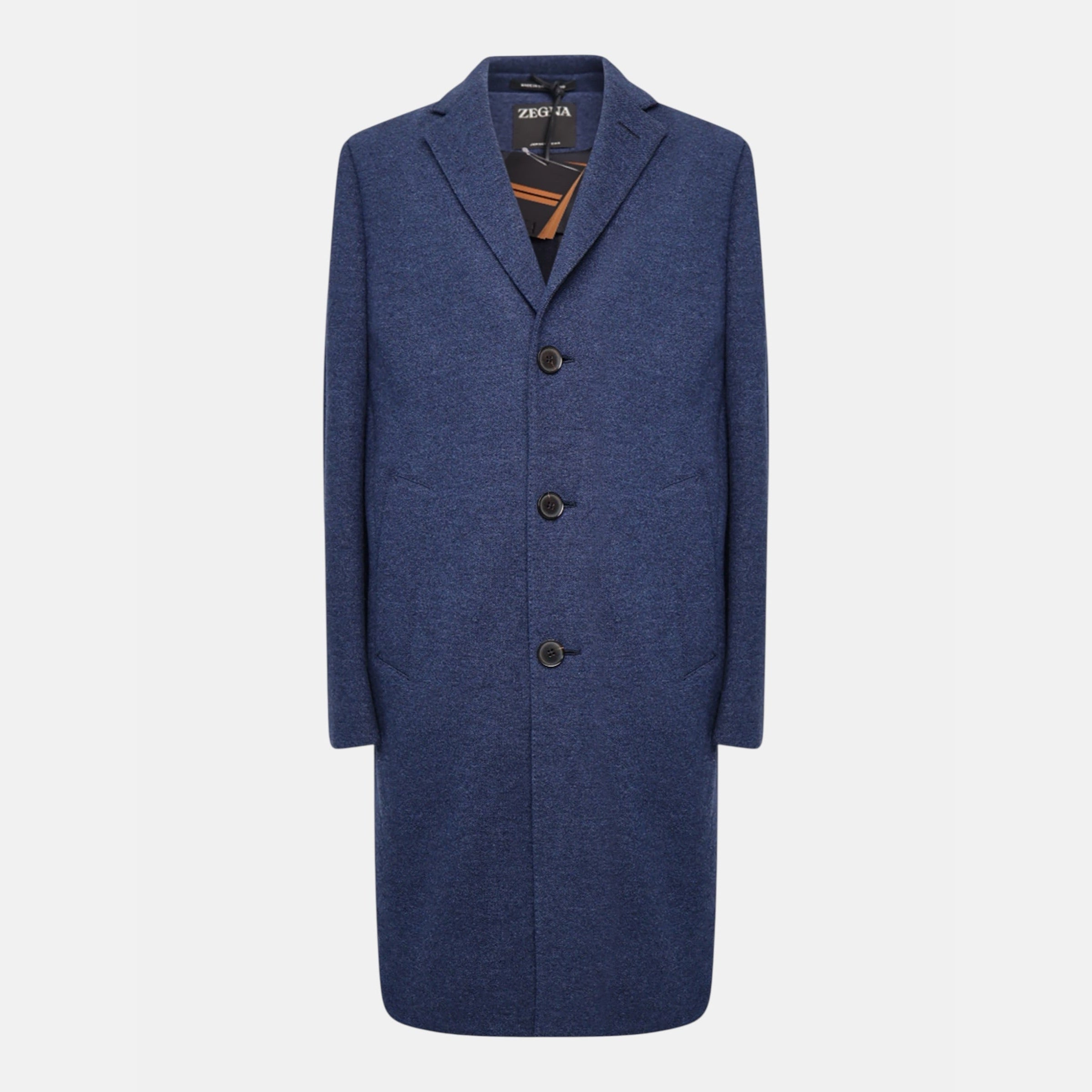 Zegna Cashmere Jersey Overcoat Navy (EU 48)