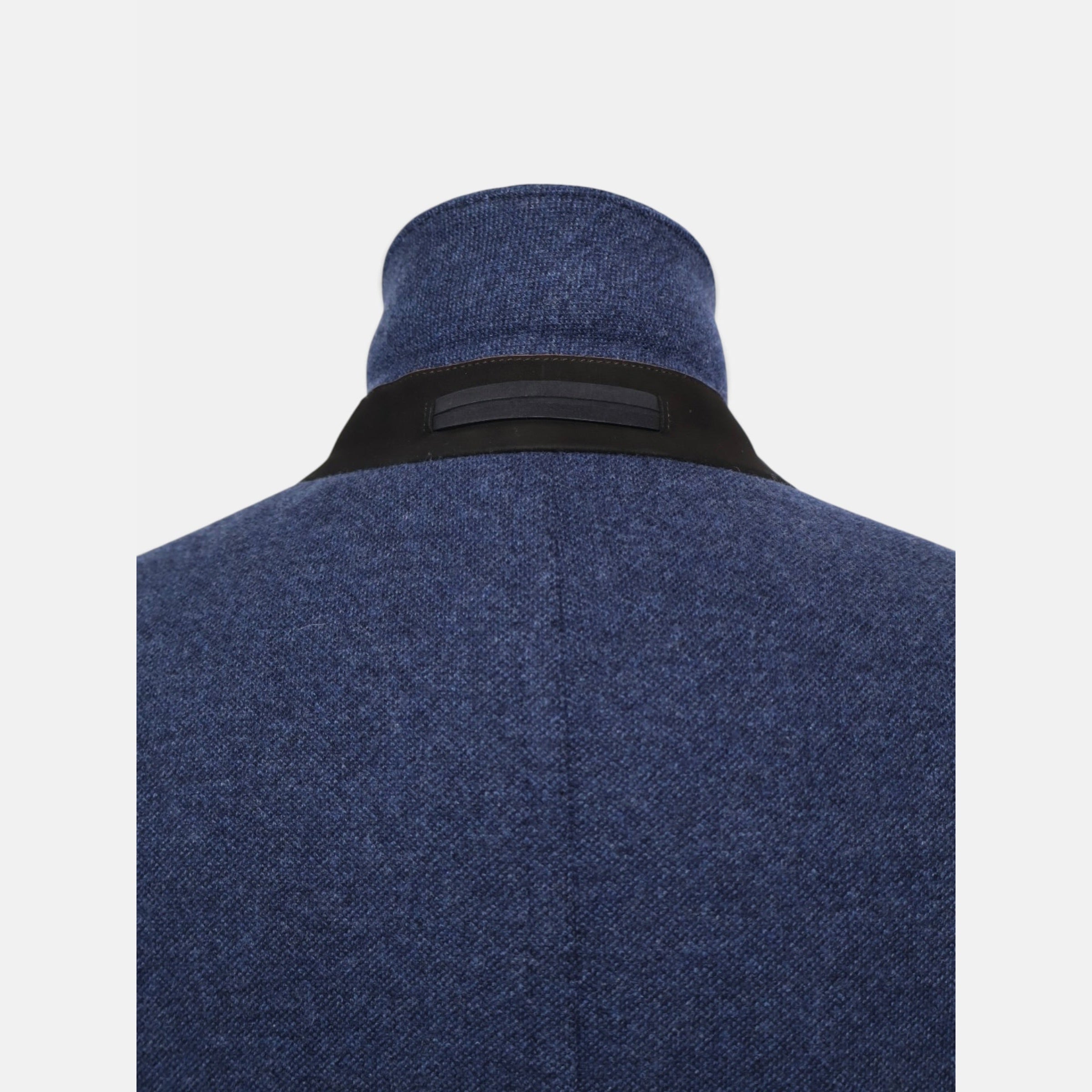 Zegna Cashmere Jersey Overcoat Navy
