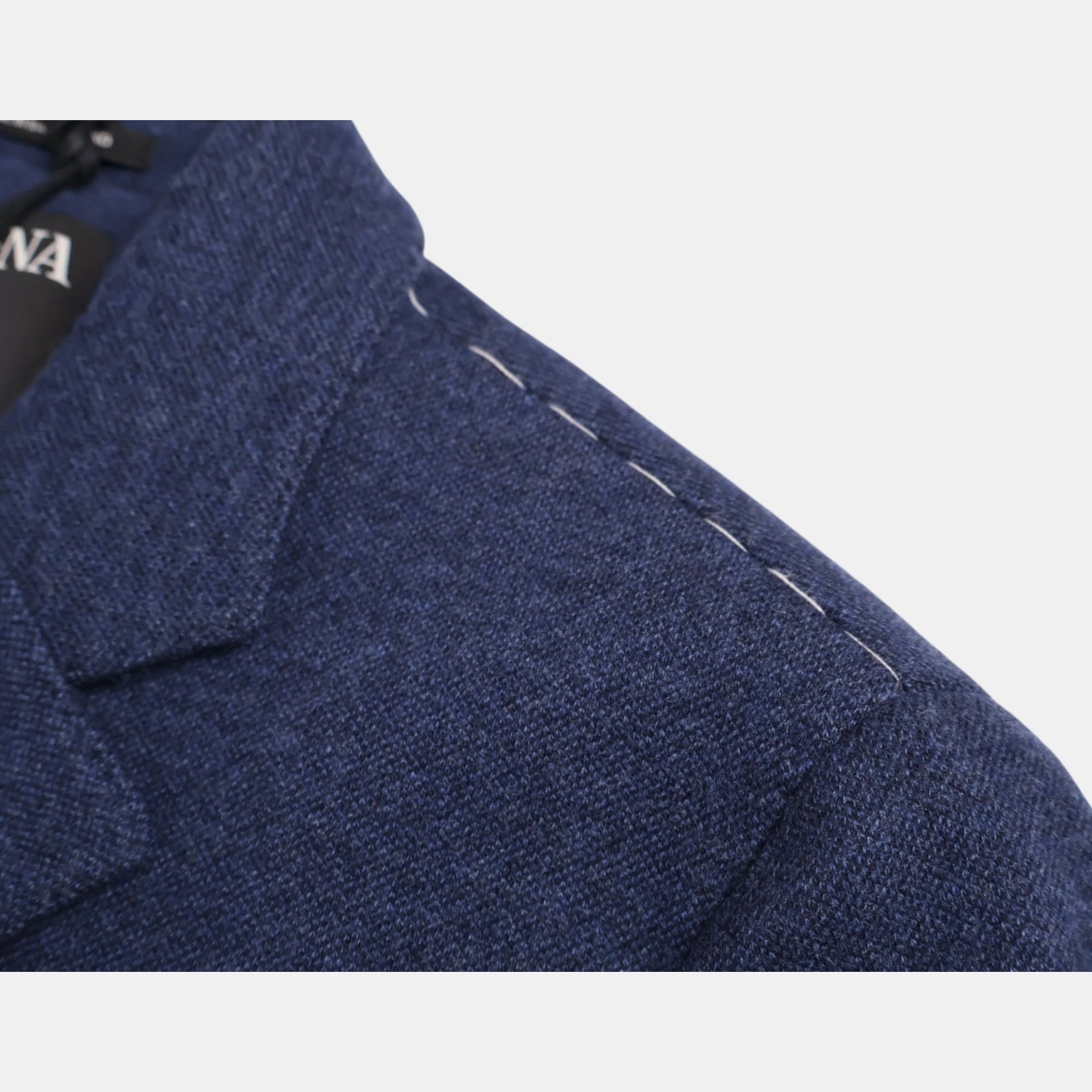 Zegna Cashmere Jersey Overcoat Navy