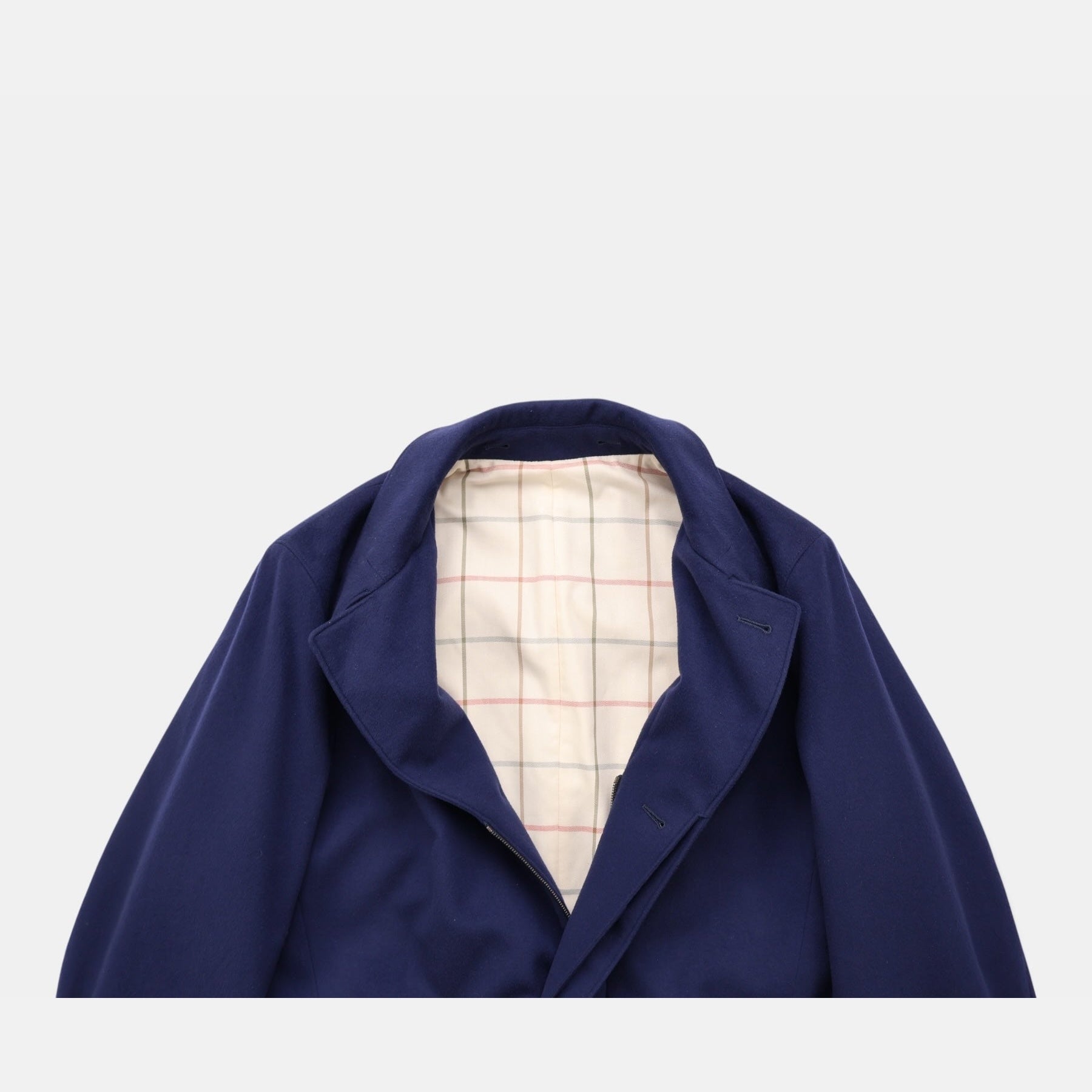 Loro Piana Montagna coat in navy vicuña with silk lining