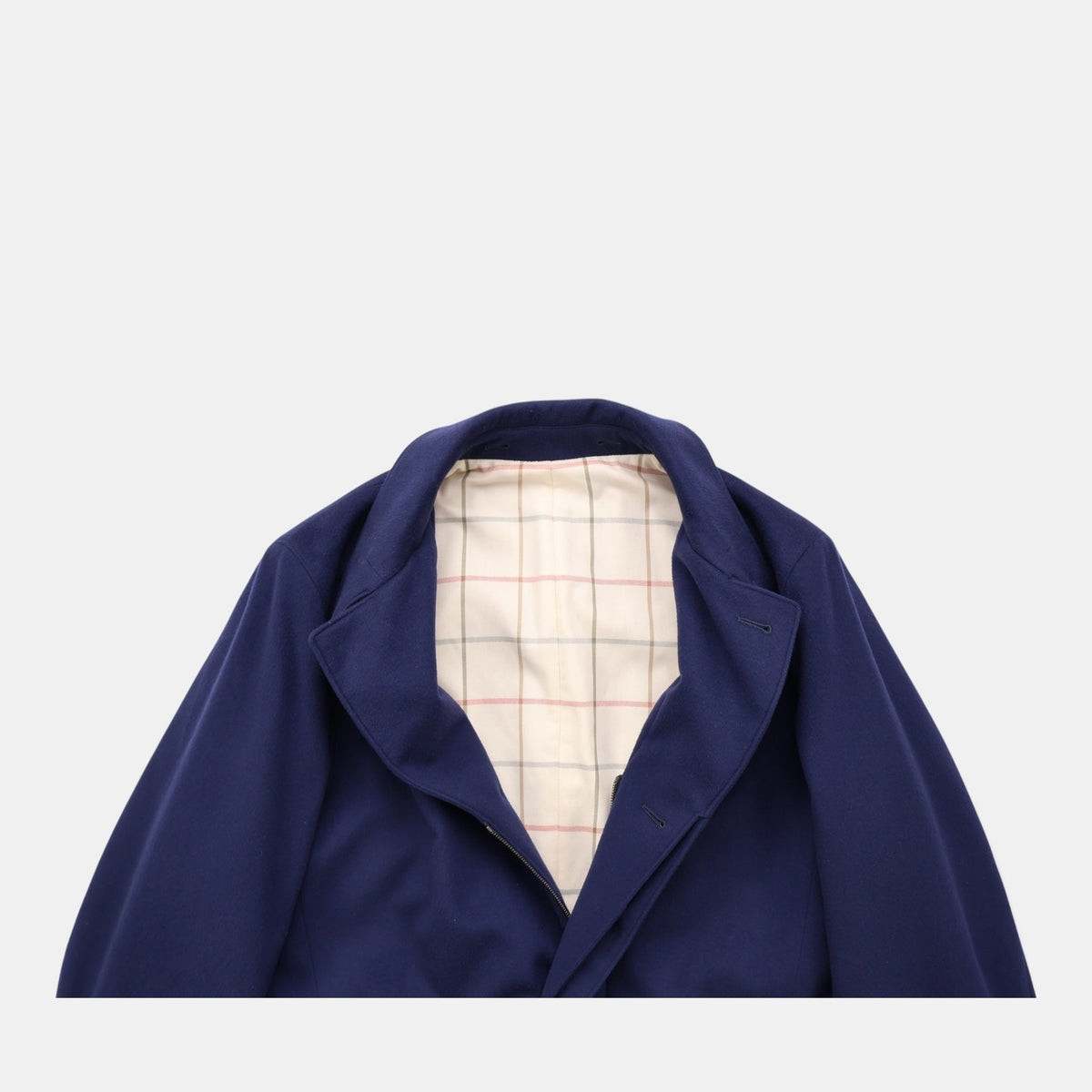 Loro Piana Montagna coat in navy vicuña with silk lining
