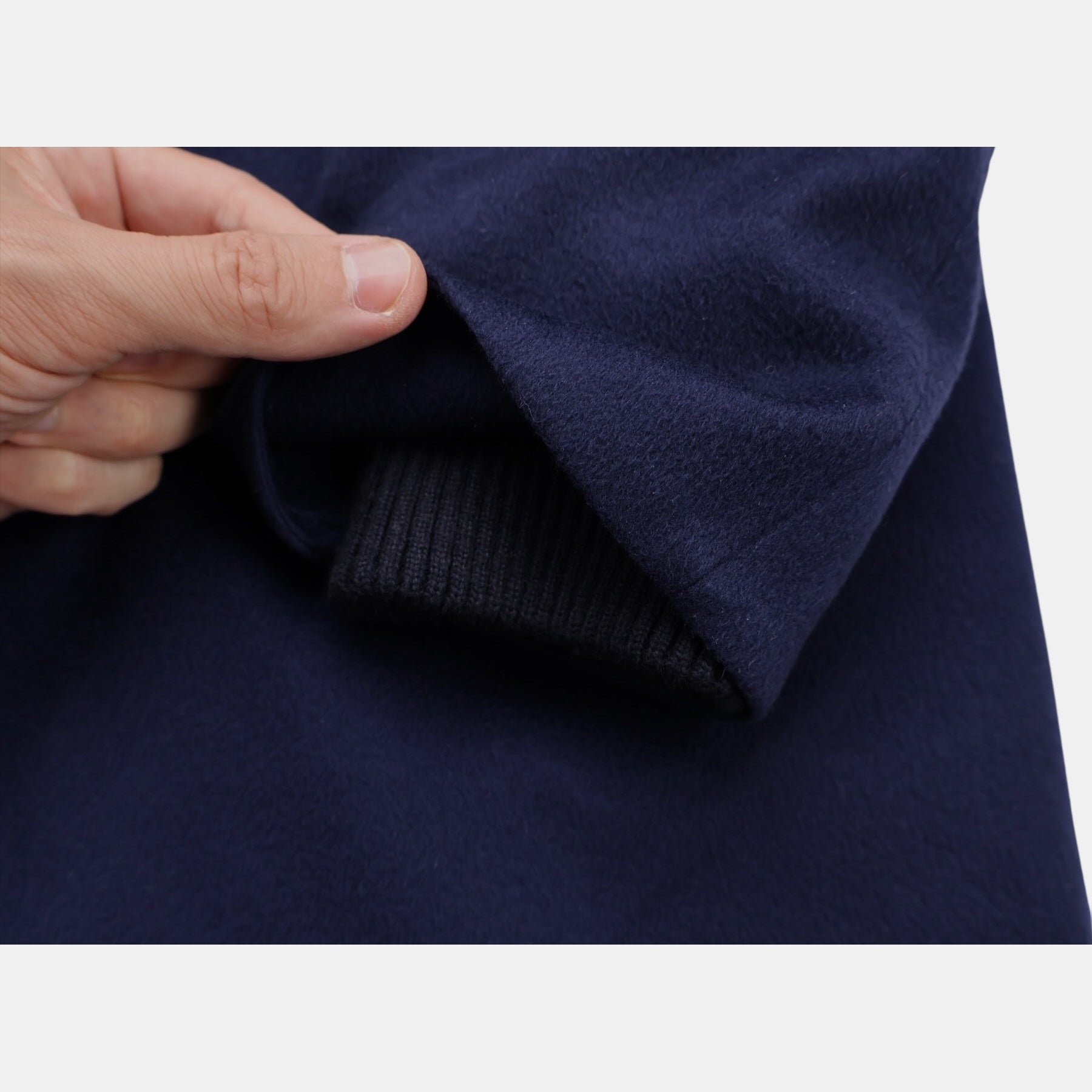 Loro Piana Montagna coat in navy vicuña with silk lining