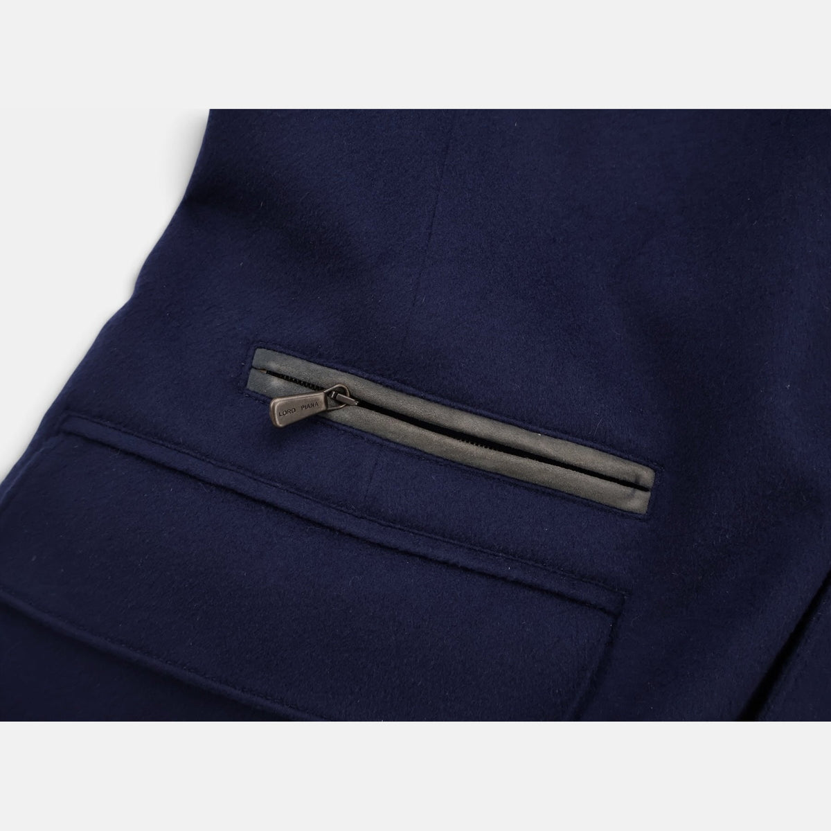 Loro Piana Montagna coat in navy vicuña with silk lining