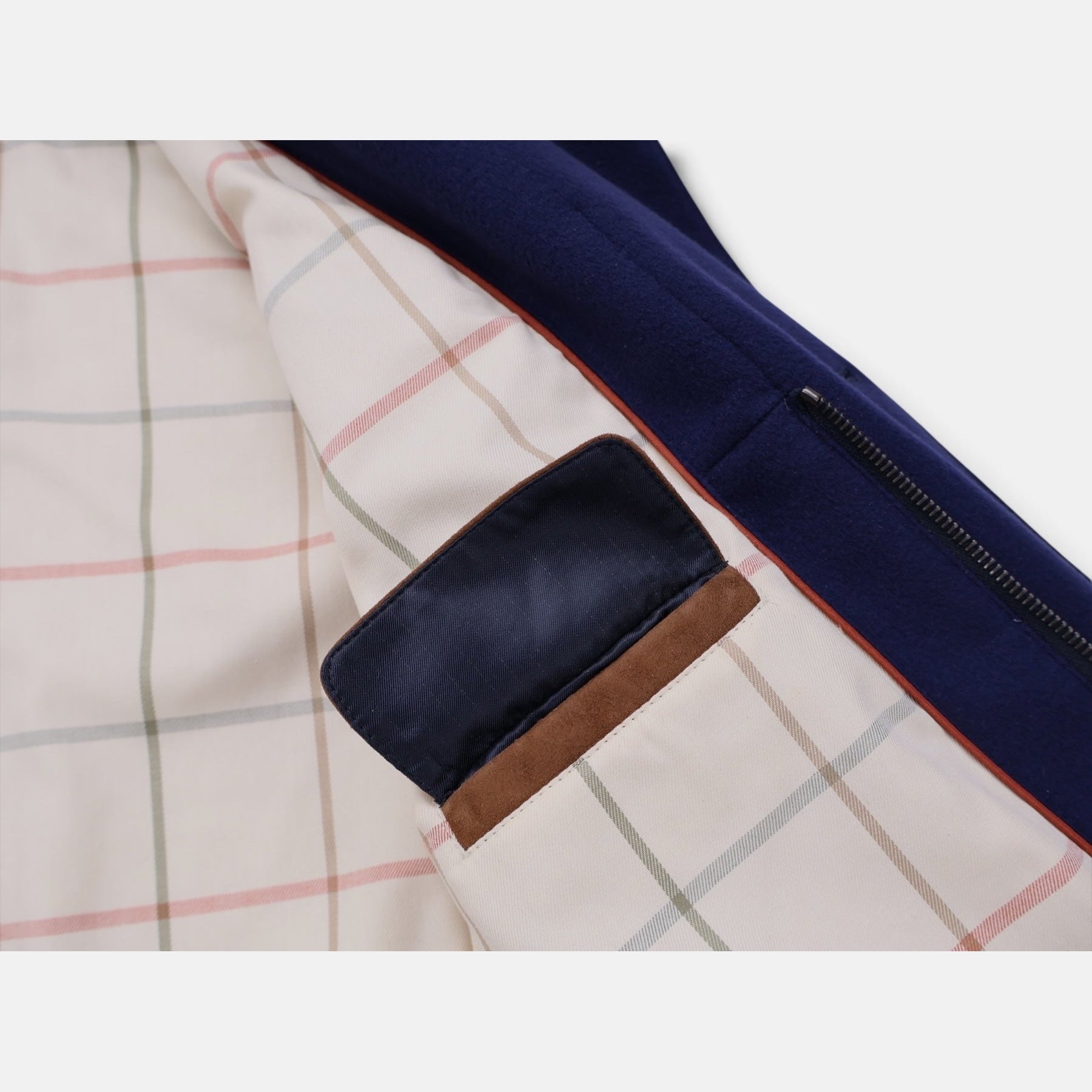 Loro Piana Montagna coat in navy vicuña with silk lining