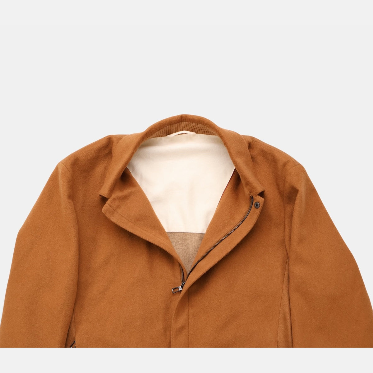 Loro Piana Milport shirt-jacket in natural dark vicuña
