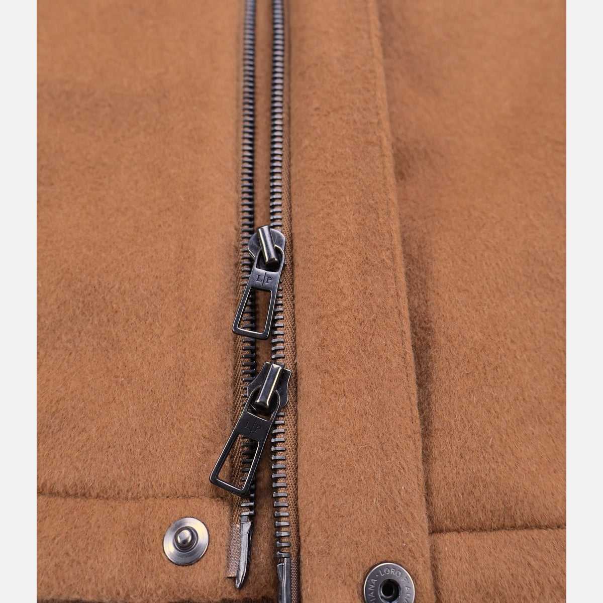 Loro Piana Milport shirt-jacket in natural dark vicuña