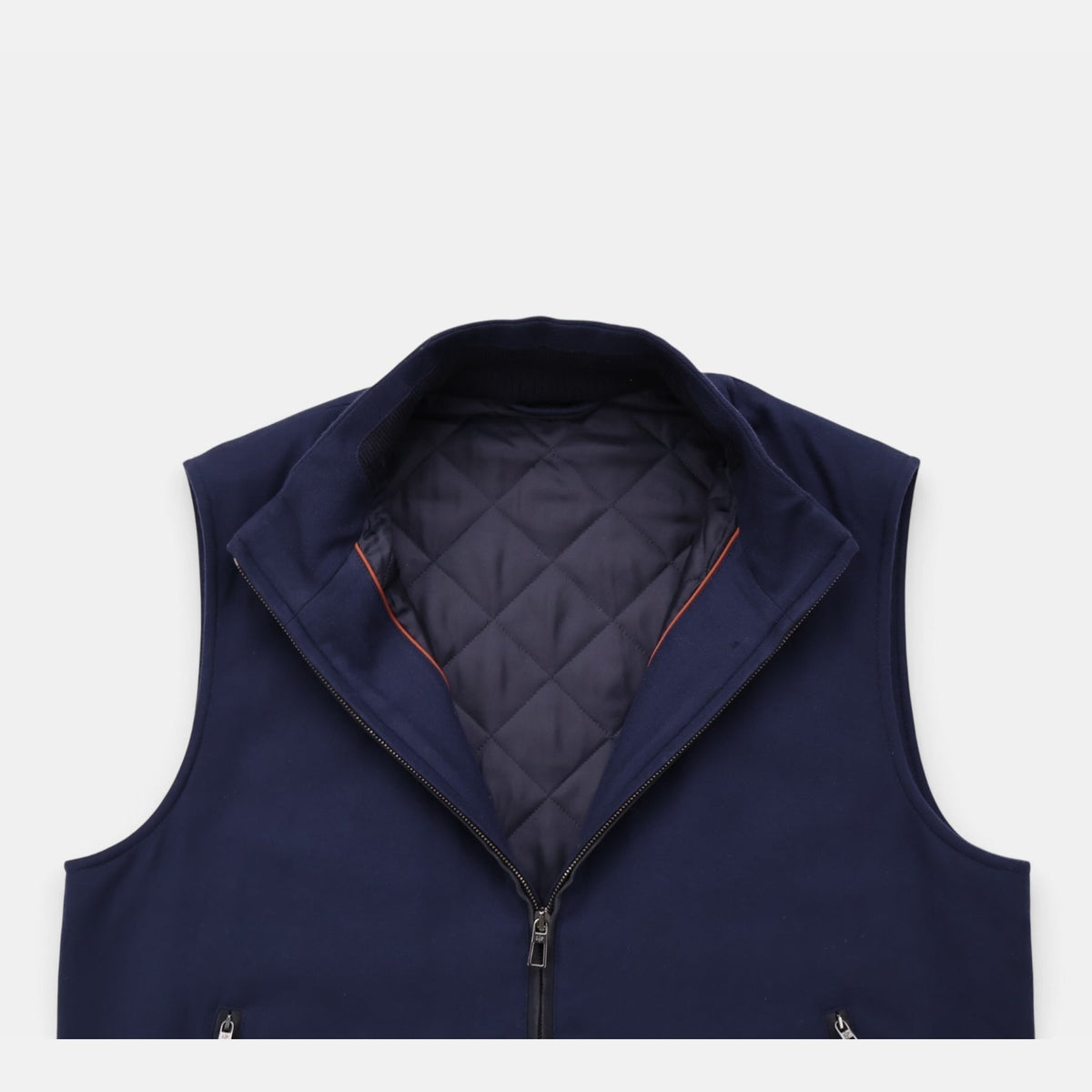 Loro Piana Tunari vest in navy vicuña, silk and cashmere blend