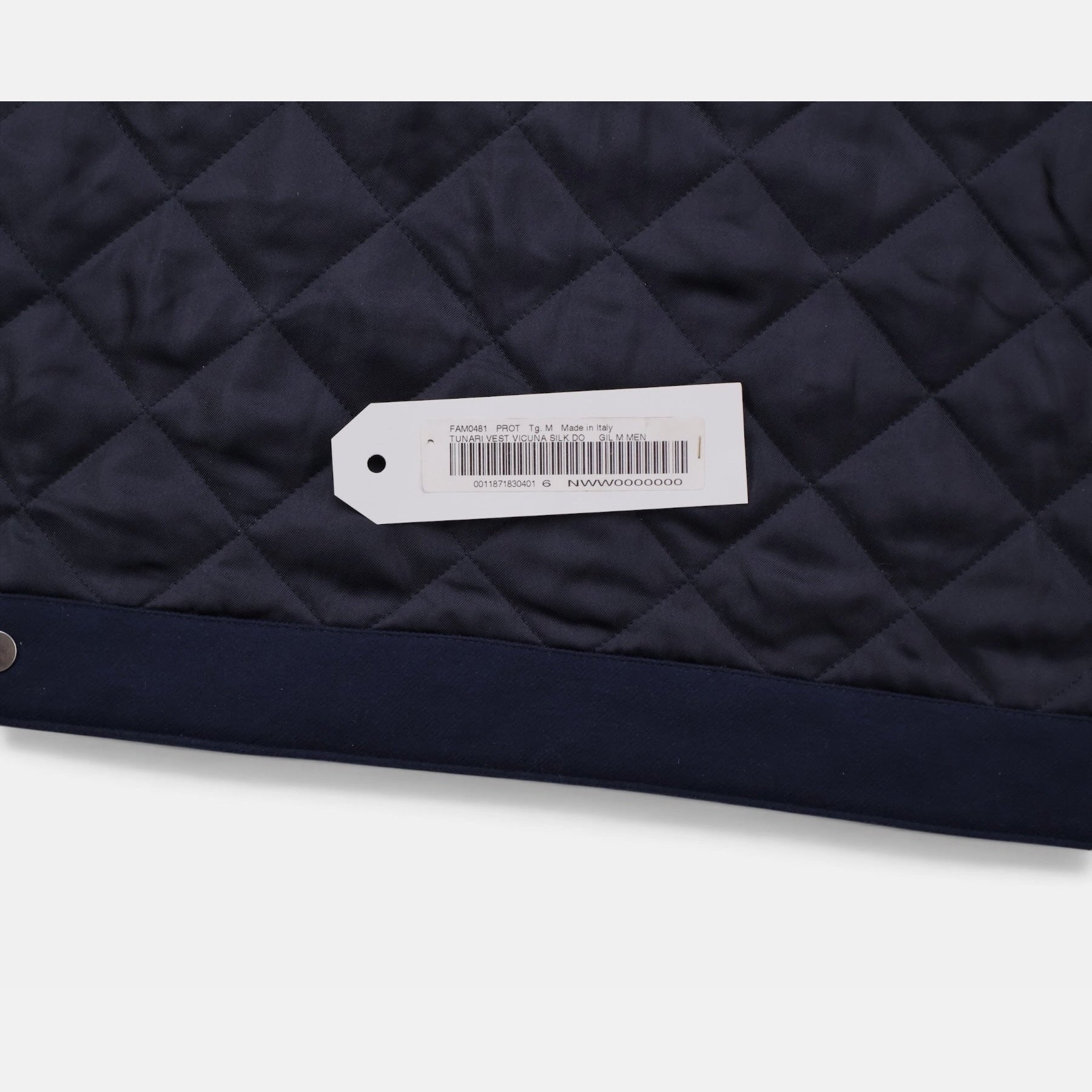 Loro Piana Tunari vest in navy vicuña, silk and cashmere blend