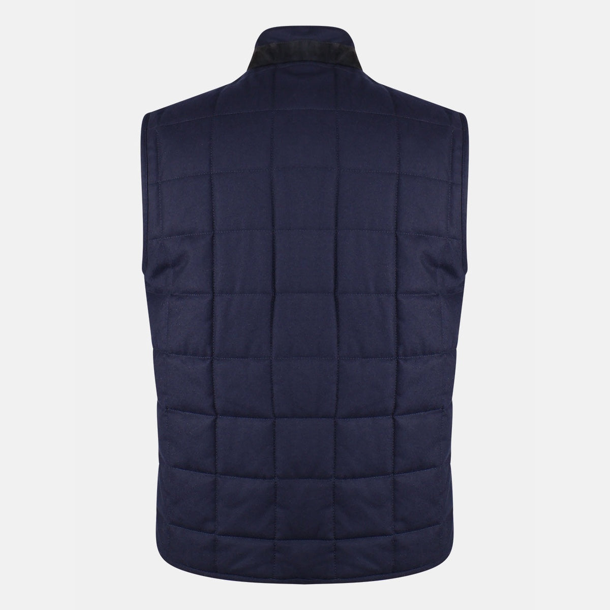 Loro Piana quilted gilet in navy vicuña, cashmere-lined