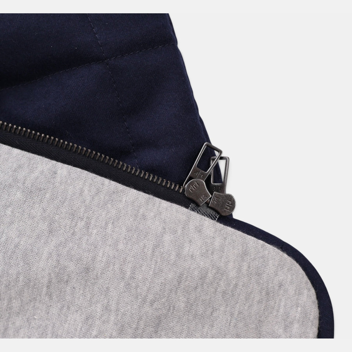 Loro Piana quilted gilet in navy vicuña, cashmere-lined