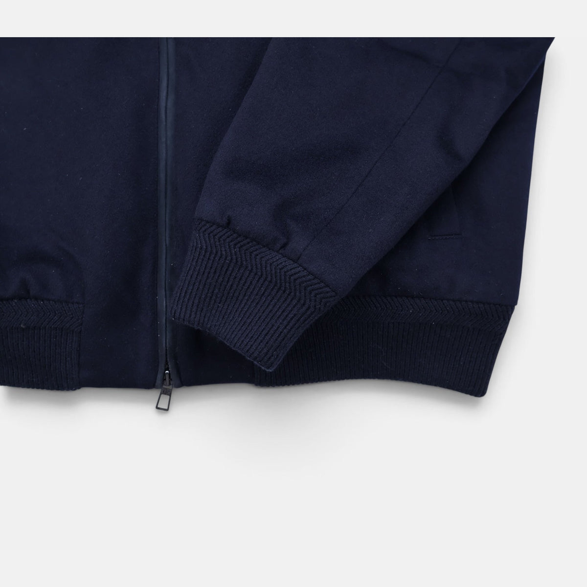 Loro Piana Ardmore bomber jacket in navy vicuña