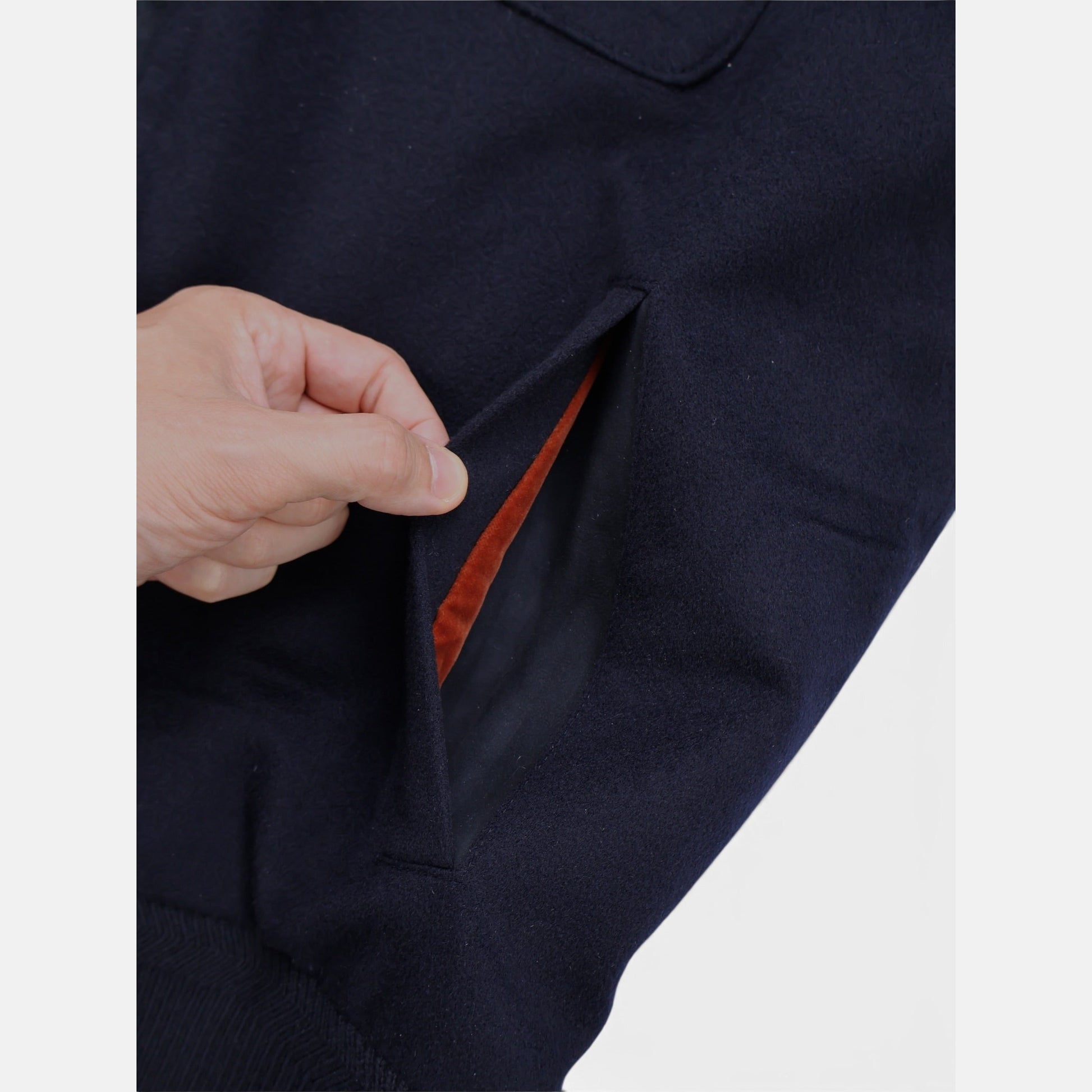 Loro Piana Ardmore bomber jacket in navy vicuña