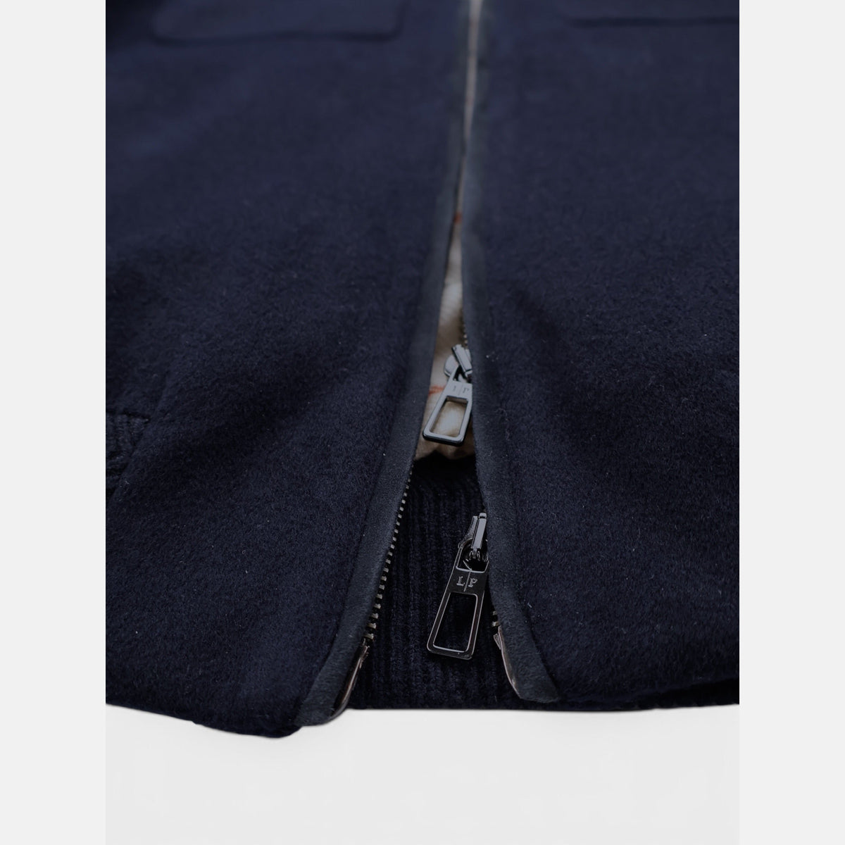 Loro Piana Ardmore bomber jacket in navy vicuña