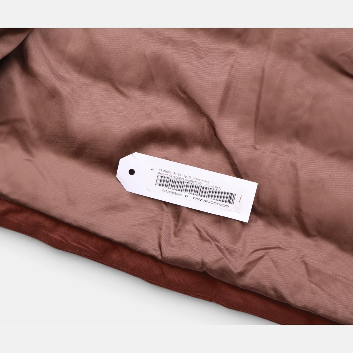 Loro Piana Gift of Kings down jacket in brick, knit merino wool