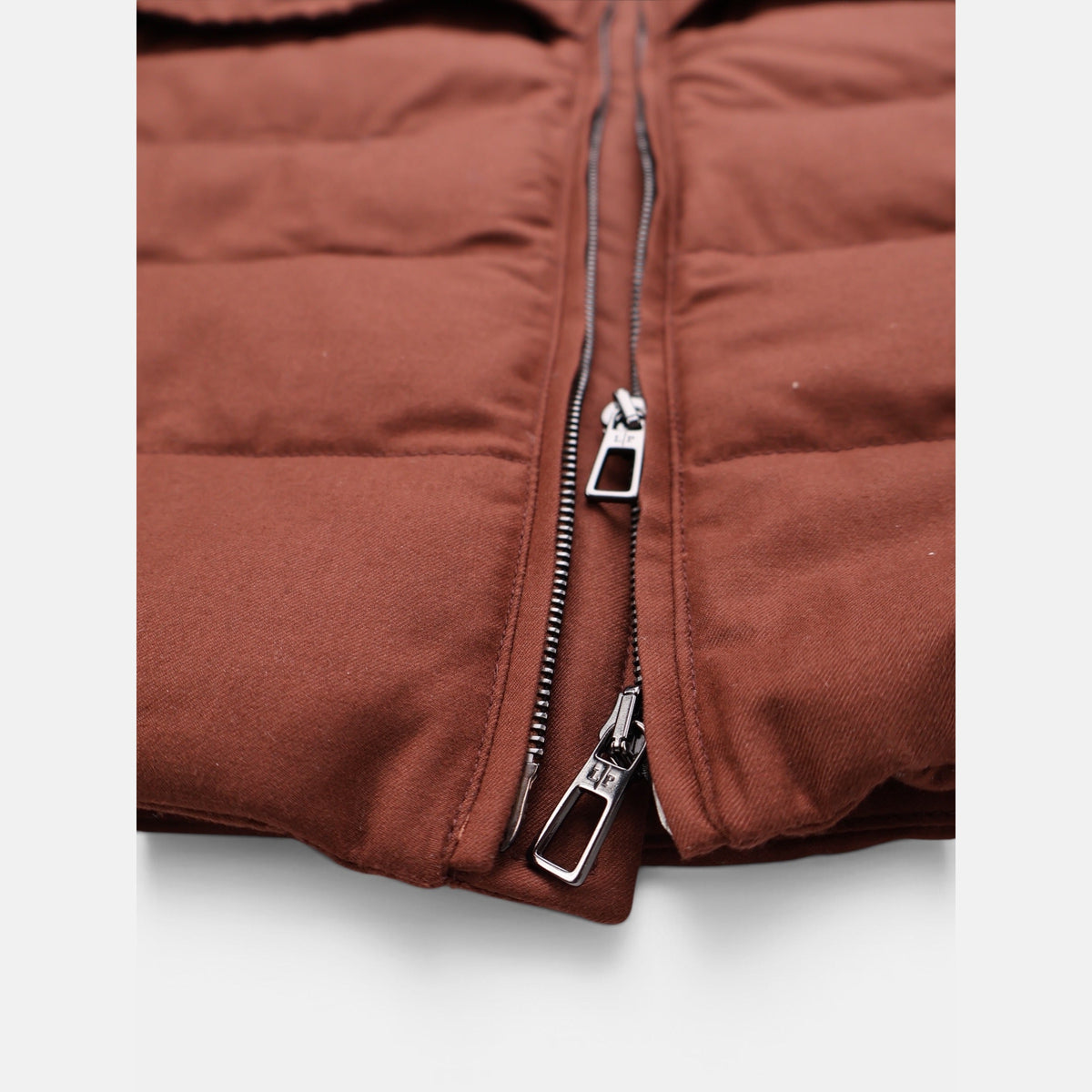 Loro Piana Gift of Kings down jacket in brick, knit merino wool