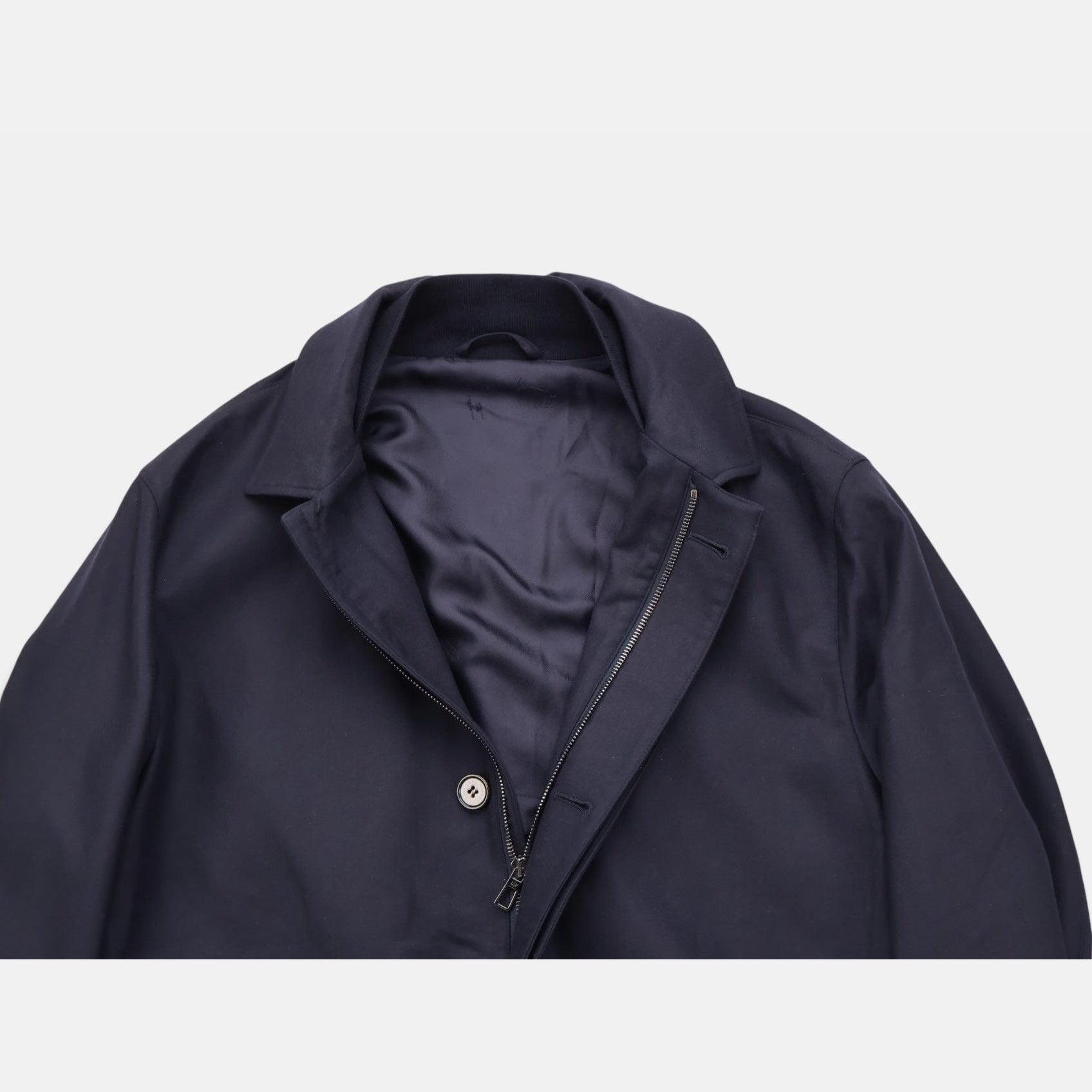 Loro Piana Gift of Kings Bowery blouson coat in navy merino wool